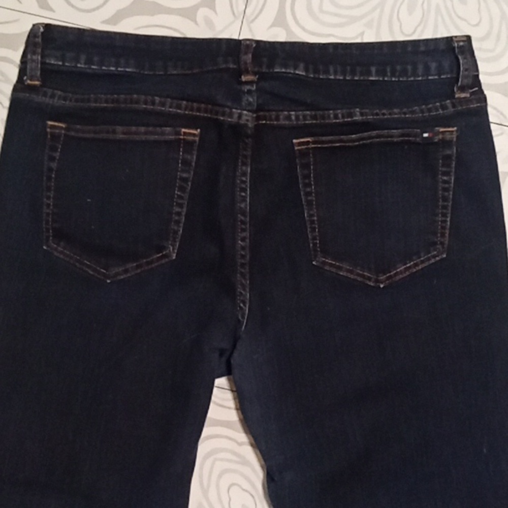 Hilfiger Women Crop Dark Blue Jeans Tommy Hilfiger Sz 12 - Picture 9 of 10